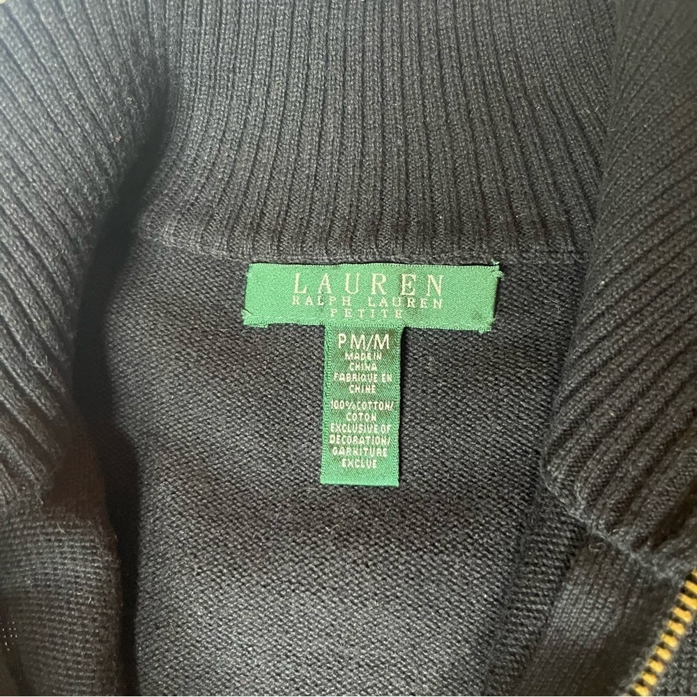 Lauren Ralph Lauren Long Sleeve Full Zip Sweater  Size PM - Picture 2 of 8